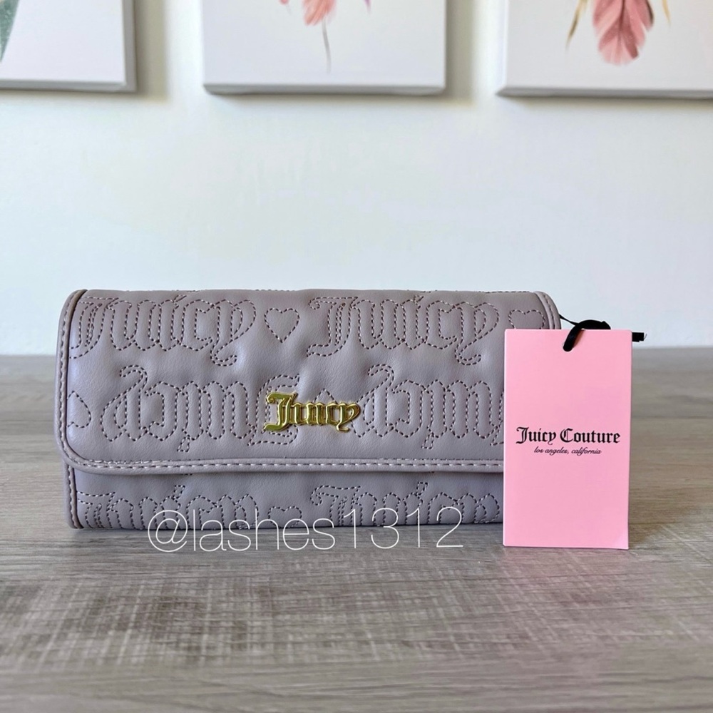 JUICY COUTURE Wallet Puff Flap Clutch Bag - Gray